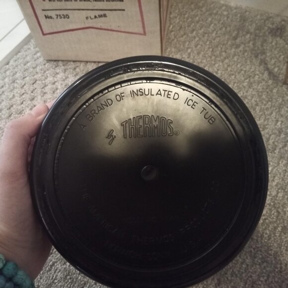 Vintage THERMOS ice bucket, black & gold, rare and retro - Picture 4 of 10